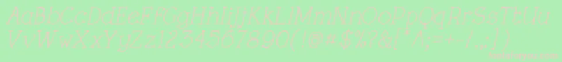 RoughLtItalic Font – Pink Fonts on Green Background