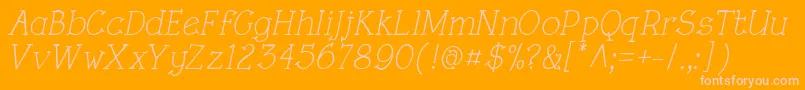RoughLtItalic Font – Pink Fonts on Orange Background
