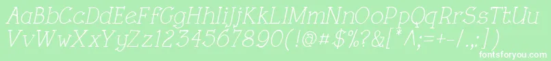 RoughLtItalic Font – White Fonts on Green Background