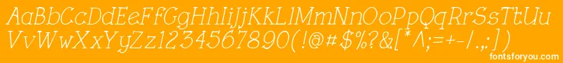 RoughLtItalic Font – White Fonts on Orange Background