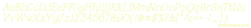 RoughLtItalic Font – Yellow Fonts on White Background