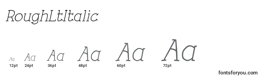 Размеры шрифта RoughLtItalic