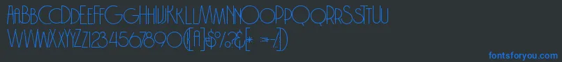 フォントBrodothingrunge – 黒い背景に青い文字