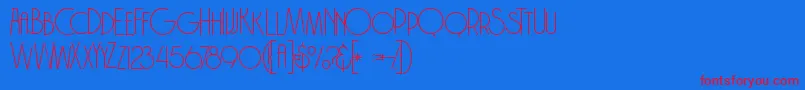 Шрифт Brodothingrunge – красные шрифты на синем фоне