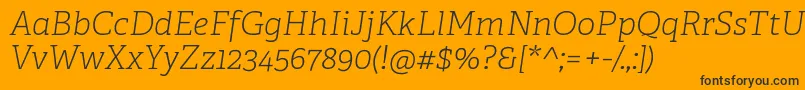 AdelleCyrillicThinItalic Font – Black Fonts on Orange Background