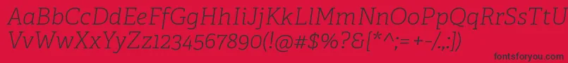 AdelleCyrillicThinItalic Font – Black Fonts on Red Background