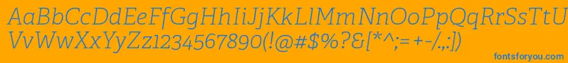 AdelleCyrillicThinItalic Font – Blue Fonts on Orange Background