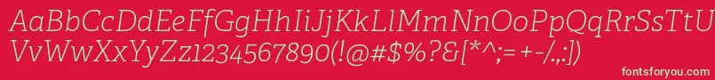 AdelleCyrillicThinItalic Font – Green Fonts on Red Background