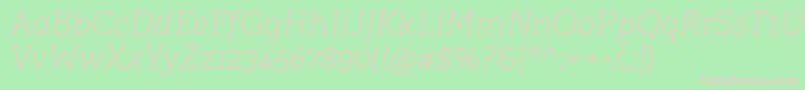 AdelleCyrillicThinItalic Font – Pink Fonts on Green Background
