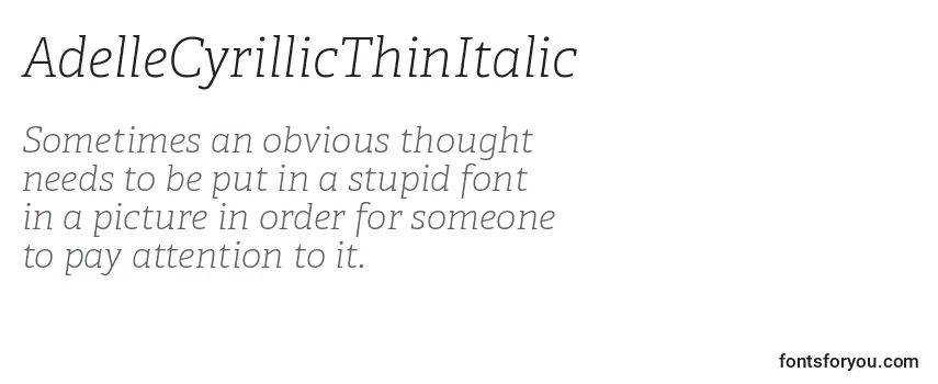 AdelleCyrillicThinItalic Font