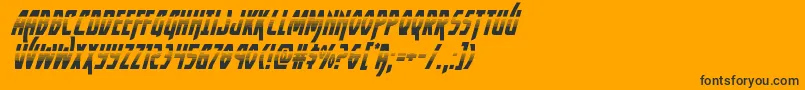 Yankeeclipperhalfital-Schriftart – Schwarze Schriften auf orangefarbenem Hintergrund