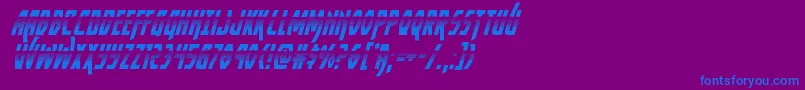 フォントYankeeclipperhalfital – 紫色の背景に青い文字