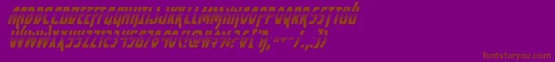 Yankeeclipperhalfital-Schriftart – Braune Schriften auf violettem Hintergrund
