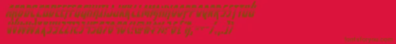 フォントYankeeclipperhalfital – 赤い背景に茶色の文字