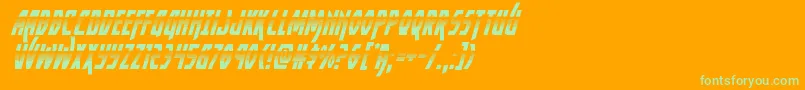 Шрифт Yankeeclipperhalfital – зелёные шрифты на оранжевом фоне