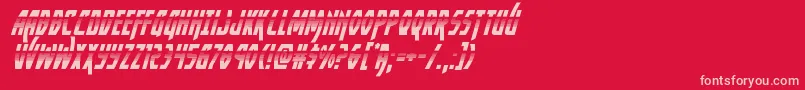 Yankeeclipperhalfital-fontti – vaaleanpunaiset fontit punaisella taustalla