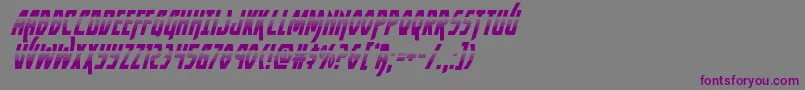 フォントYankeeclipperhalfital – 紫色のフォント、灰色の背景