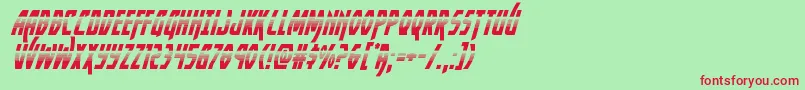 フォントYankeeclipperhalfital – 赤い文字の緑の背景