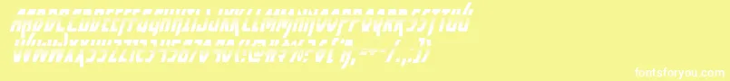 Yankeeclipperhalfital-fontti – valkoiset fontit keltaisella taustalla