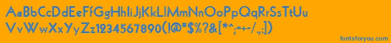 HollywoodRegular Font – Blue Fonts on Orange Background