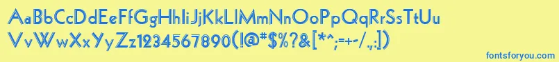 HollywoodRegular Font – Blue Fonts on Yellow Background