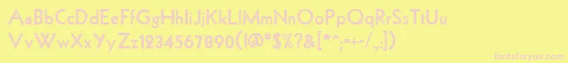 HollywoodRegular Font – Pink Fonts on Yellow Background