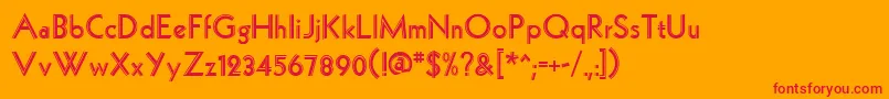 HollywoodRegular Font – Red Fonts on Orange Background