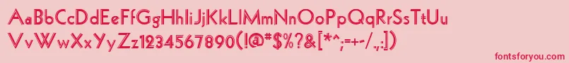 HollywoodRegular Font – Red Fonts on Pink Background