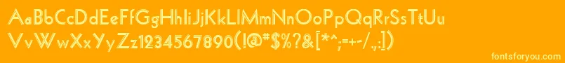 HollywoodRegular Font – Yellow Fonts on Orange Background