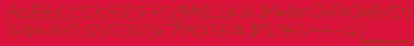 Kiyomifont-Schriftart – Braune Schriften auf rotem Hintergrund