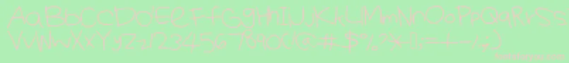 Kiyomifont Font – Pink Fonts on Green Background