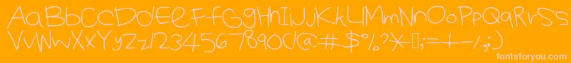 Kiyomifont-Schriftart – Rosa Schriften auf orangefarbenem Hintergrund