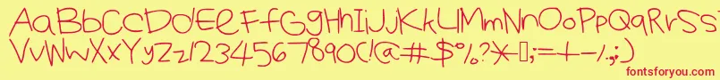 Kiyomifont Font – Red Fonts on Yellow Background