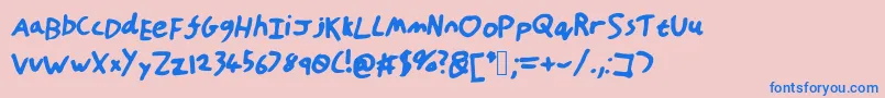 More about HandOfTt Font HandOfTt Font – Blue Fonts on Pink Background