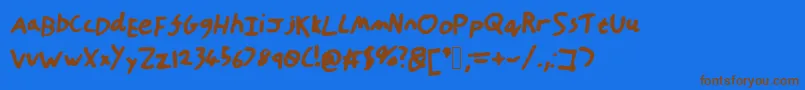 HandOfTt Font – Brown Fonts on Blue Background