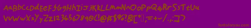 HandOfTt Font – Brown Fonts on Purple Background