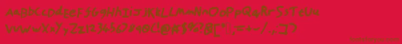 HandOfTt Font – Brown Fonts on Red Background