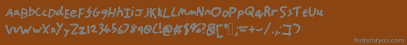 HandOfTt Font – Gray Fonts on Brown Background