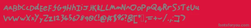 HandOfTt Font – Gray Fonts on Red Background