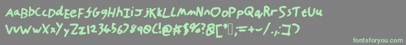 Шрифт HandOfTt – зелёные шрифты на сером фоне