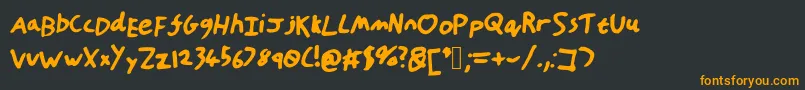 HandOfTt Font – Orange Fonts on Black Background