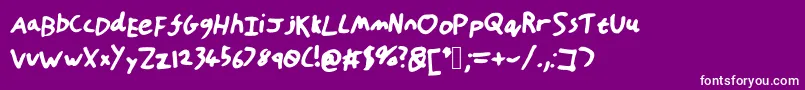 HandOfTt-Schriftart – Weiße Schriften auf violettem Hintergrund