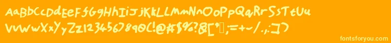 HandOfTt Font – Yellow Fonts on Orange Background