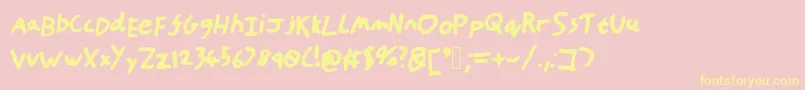 HandOfTt Font – Yellow Fonts on Pink Background