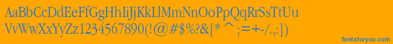 GaramondNarrow Font – Blue Fonts on Orange Background