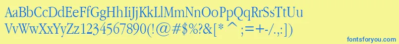 GaramondNarrow Font – Blue Fonts on Yellow Background