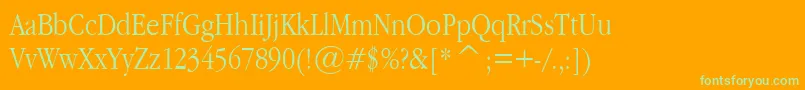 GaramondNarrow Font – Green Fonts on Orange Background