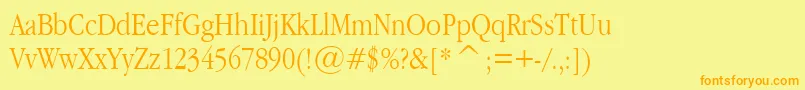 GaramondNarrow Font – Orange Fonts on Yellow Background