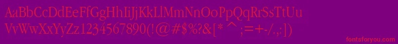 GaramondNarrow Font – Red Fonts on Purple Background