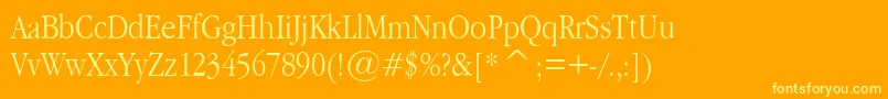 GaramondNarrow Font – Yellow Fonts on Orange Background